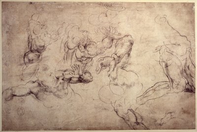 Male Figure Studies by Michelangelo Buonarroti